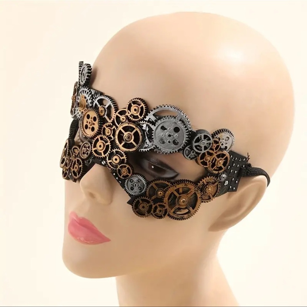 Steampunk Style Mask, Creative 1/2 Face Party Mask, NEW - Picture 5 of 8
